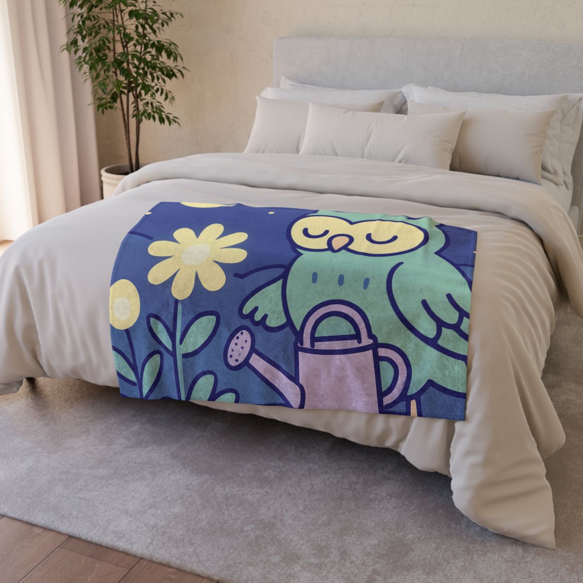 Moon Garden Owl stylish throw blankets