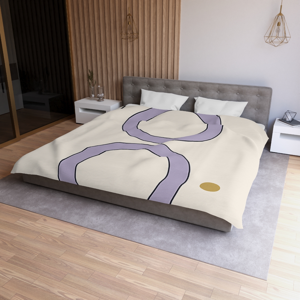 Arc Corner With Paired Rings personalized bedding duvets