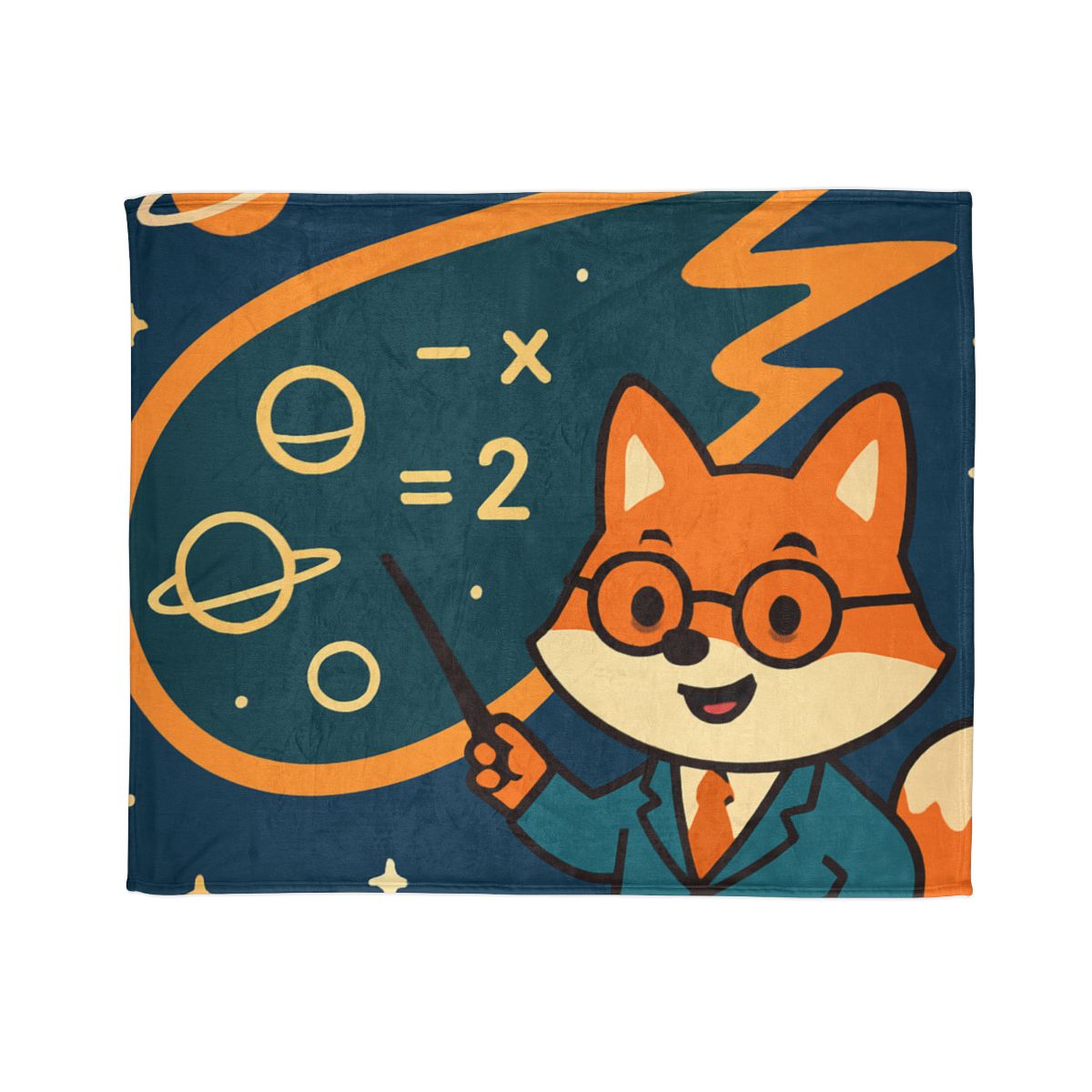 Comet Classroom With A Curious Fox soft fleece blankets