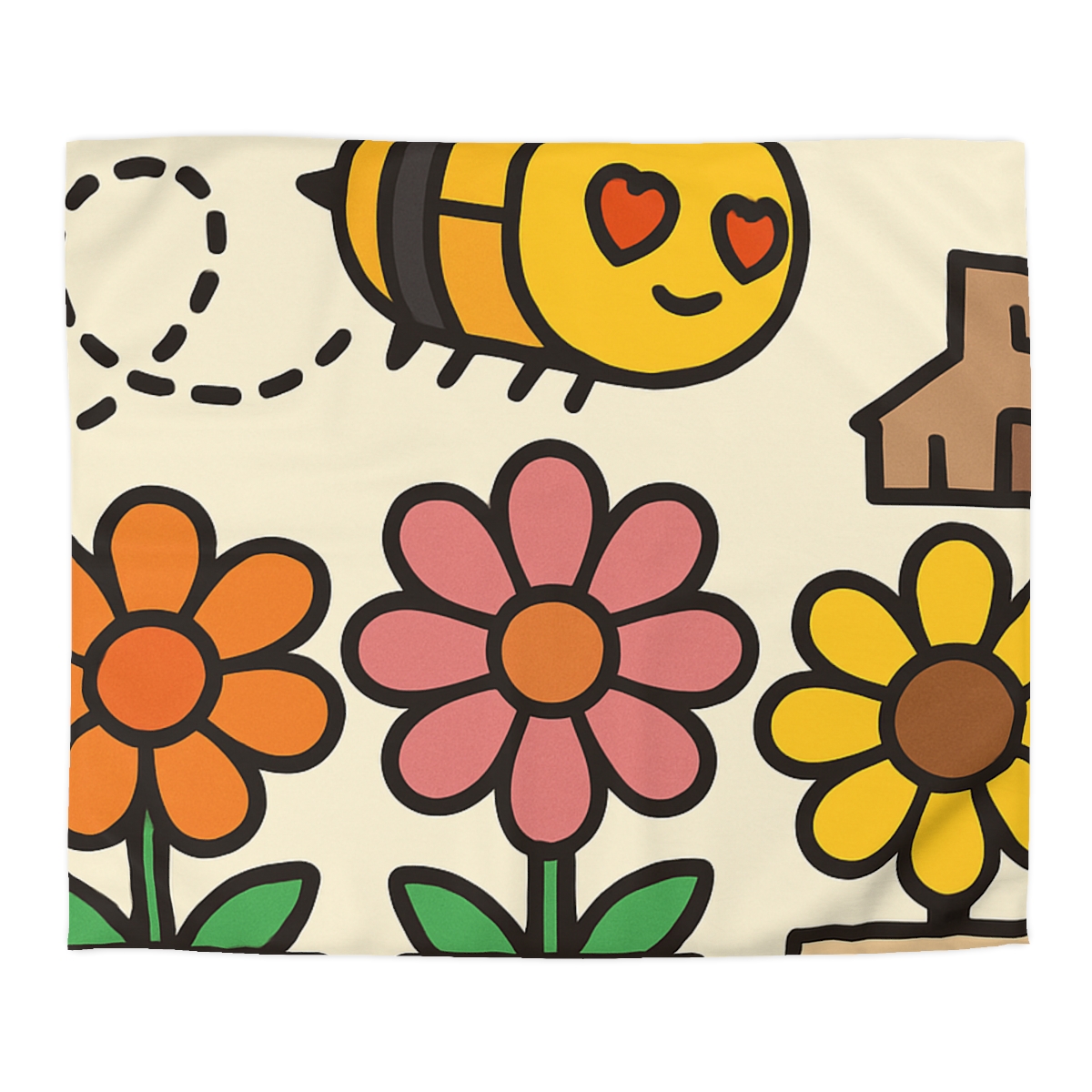 Robot Bee Pollination Map designer printed duvets