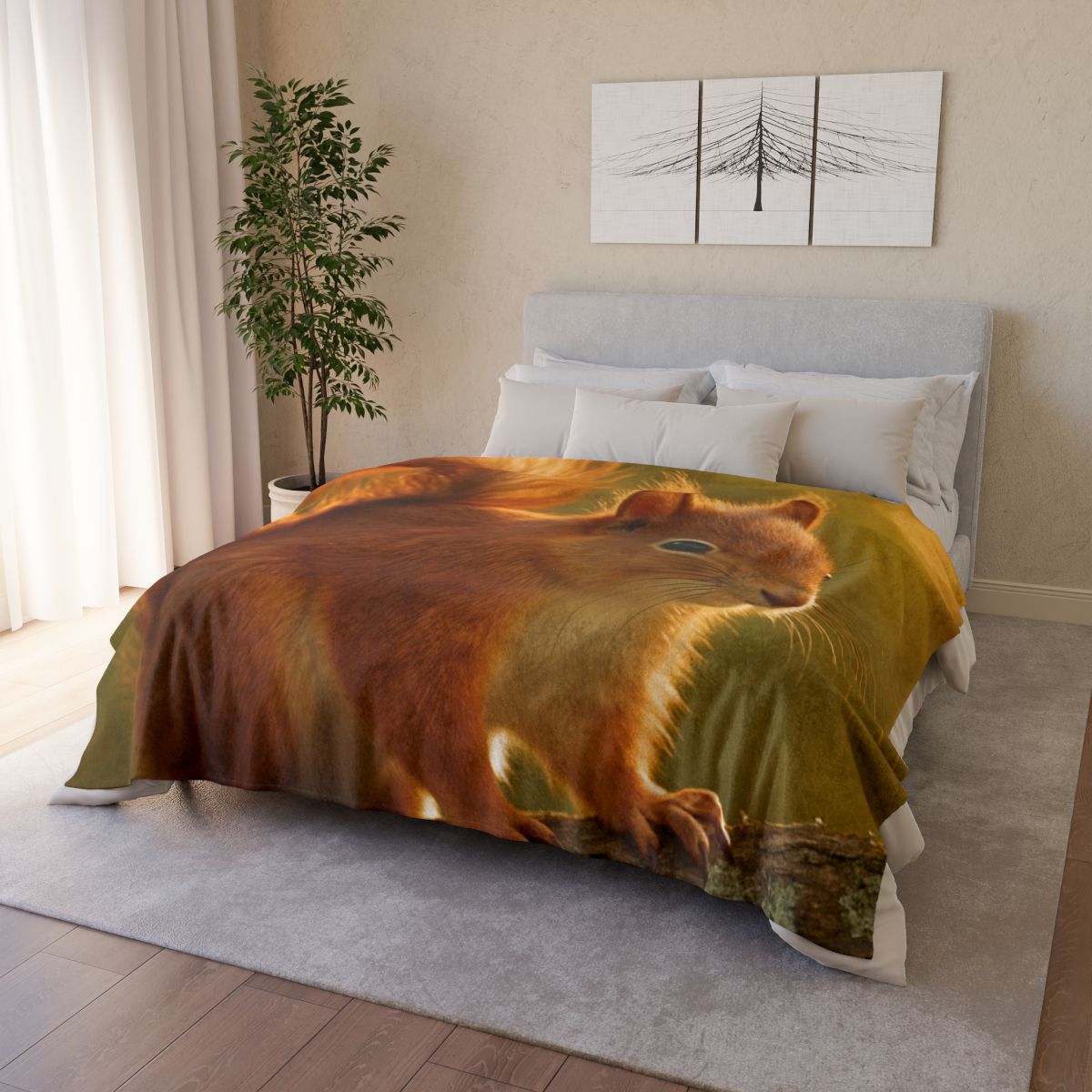 Sunrise Forager Red Squirrel decorative home blankets