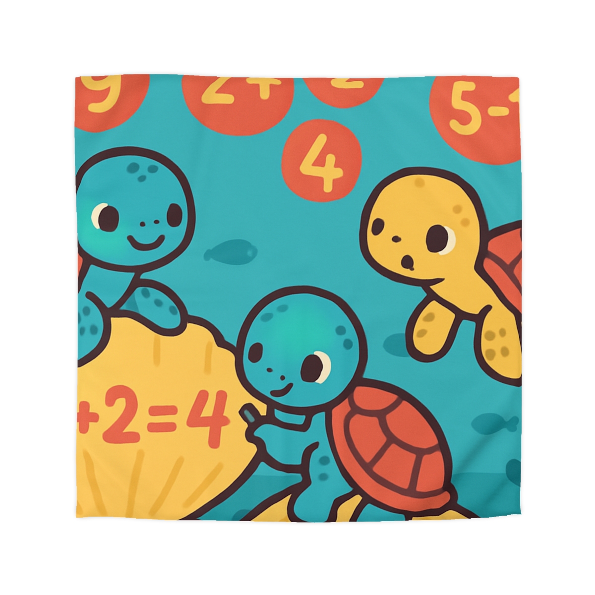 Coral Reef Math Turtles duvets for gifts