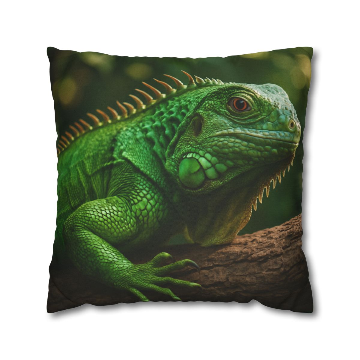 Emerald Gaze Green Iguana custom pillow cases