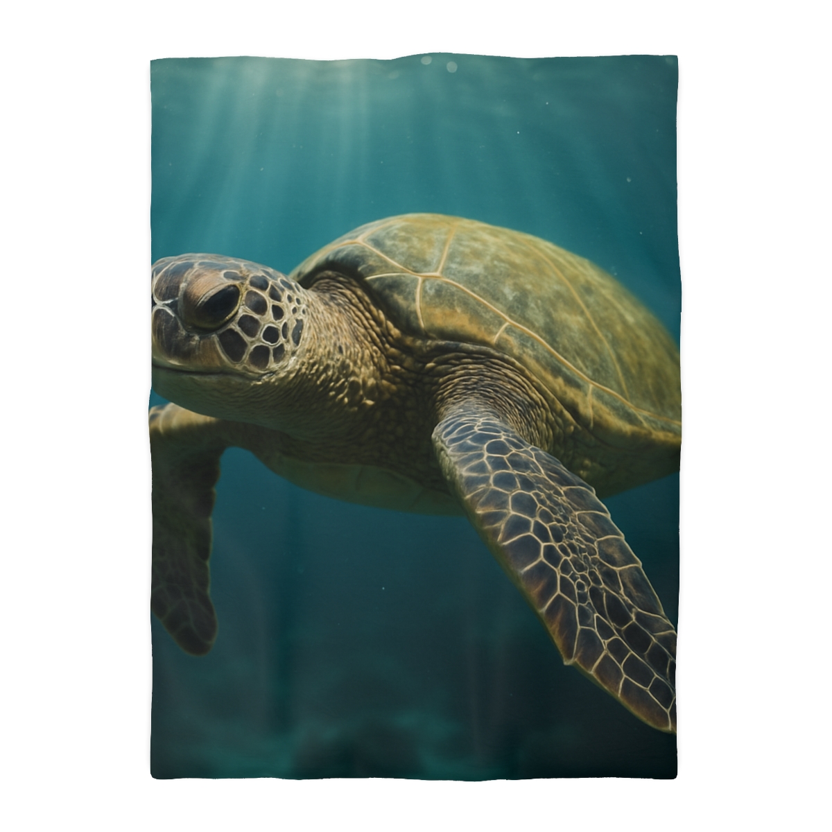 Glasswater Drift Green Sea Turtle designer printed duvets
