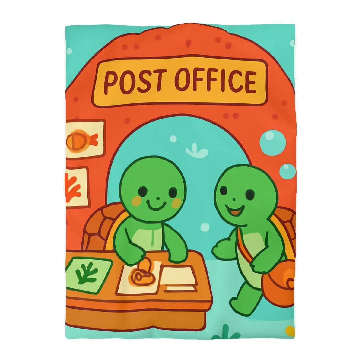 Coral Reef Post Office Run By Sea Turtles unique patterned duvets
