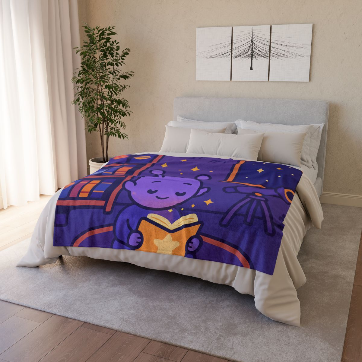 Library Of Floating Star Books stylish throw blankets