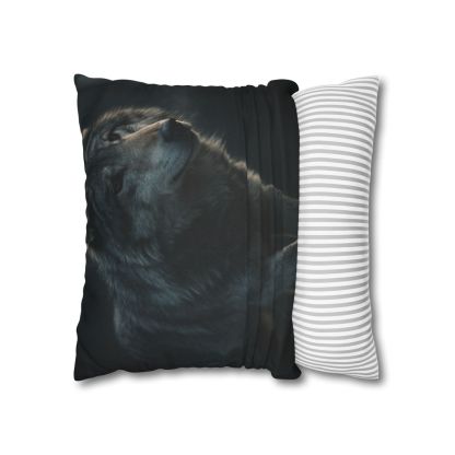 Moonlit Sentinel Gray Wolf personalized pillow covers