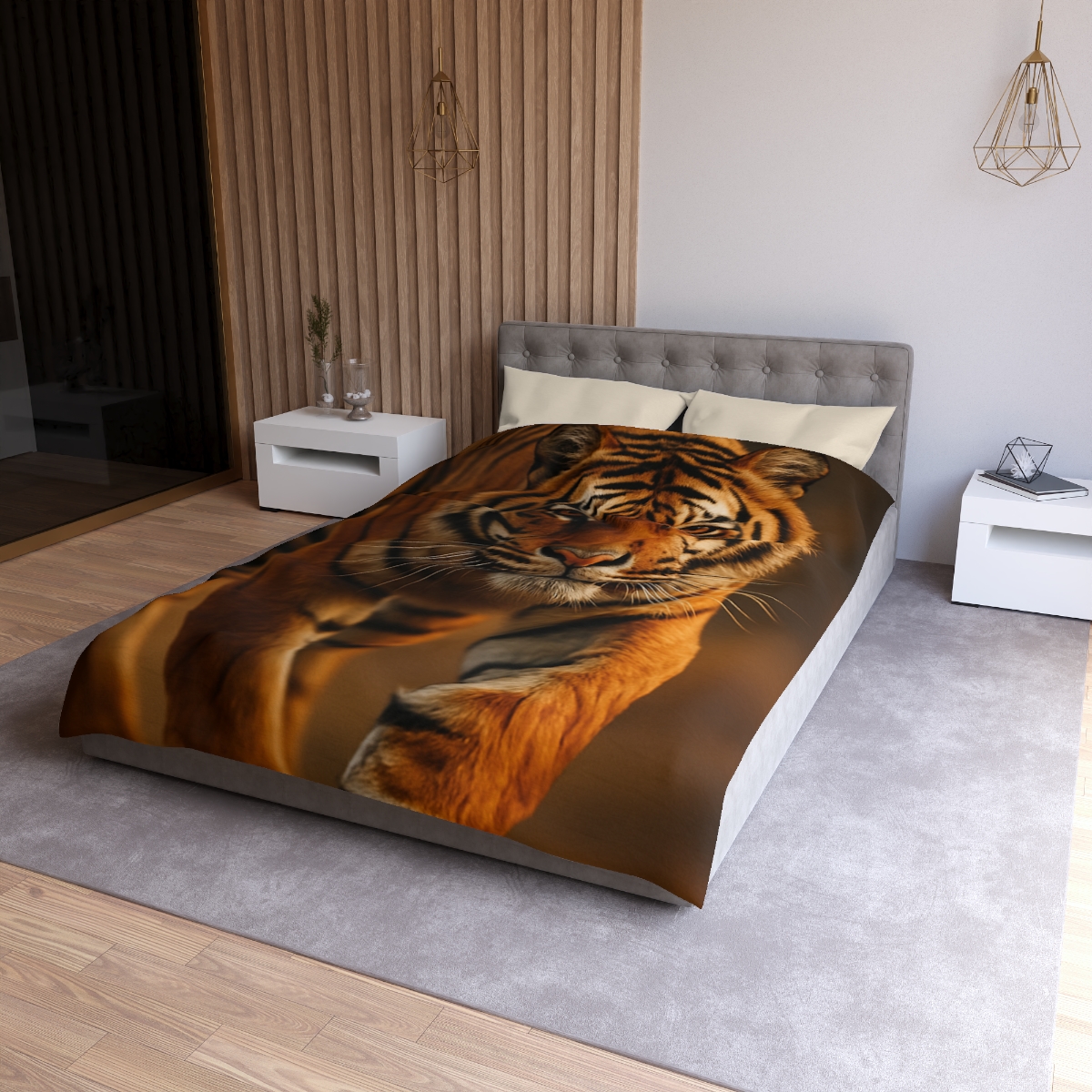 Dusk Herald Bengal Tiger designer printed duvets