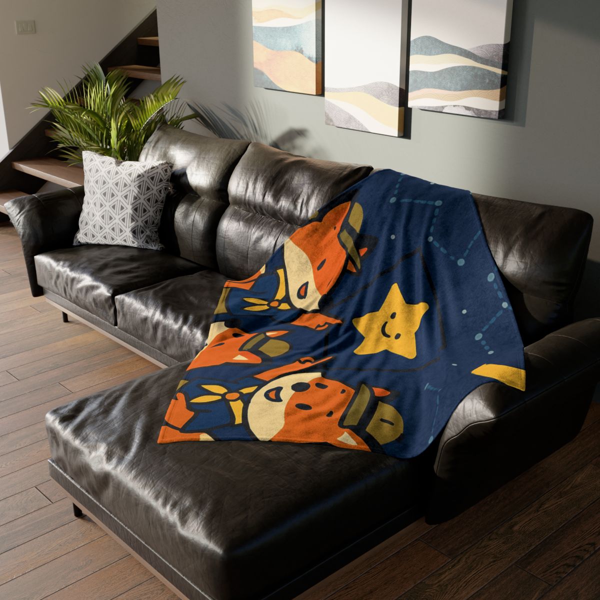Stargazing Fox Scouts personalized cozy blankets