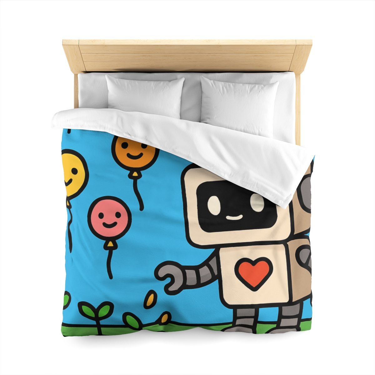 Robot Garden Of Flying Seeds designer printed duvets