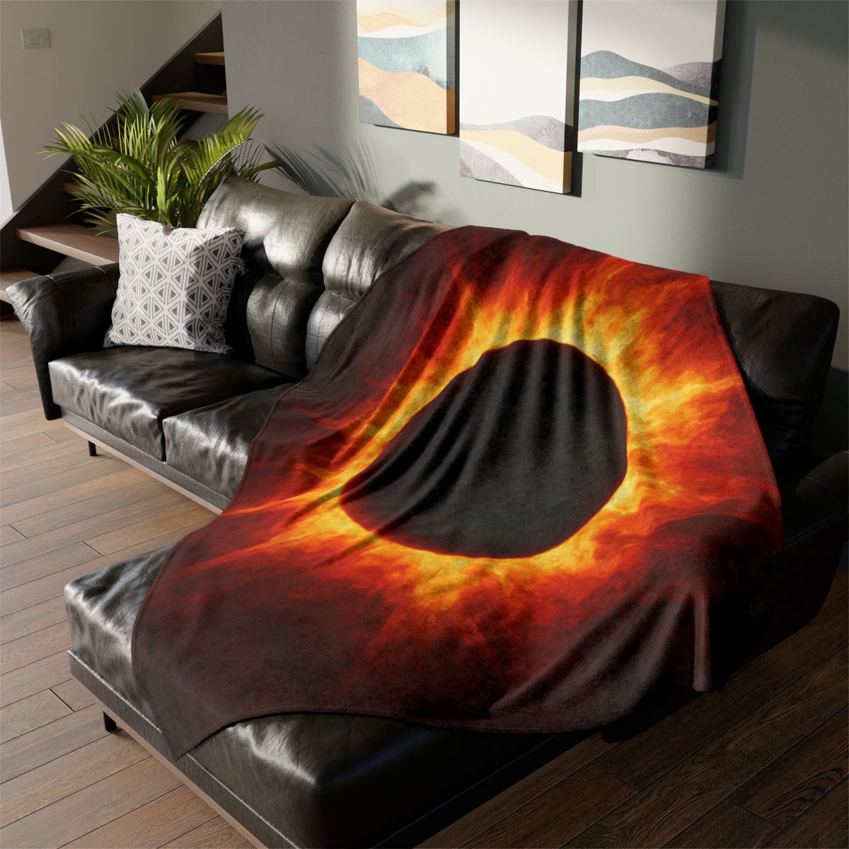 Eclipsed Ember Bloom trendy patterned blankets