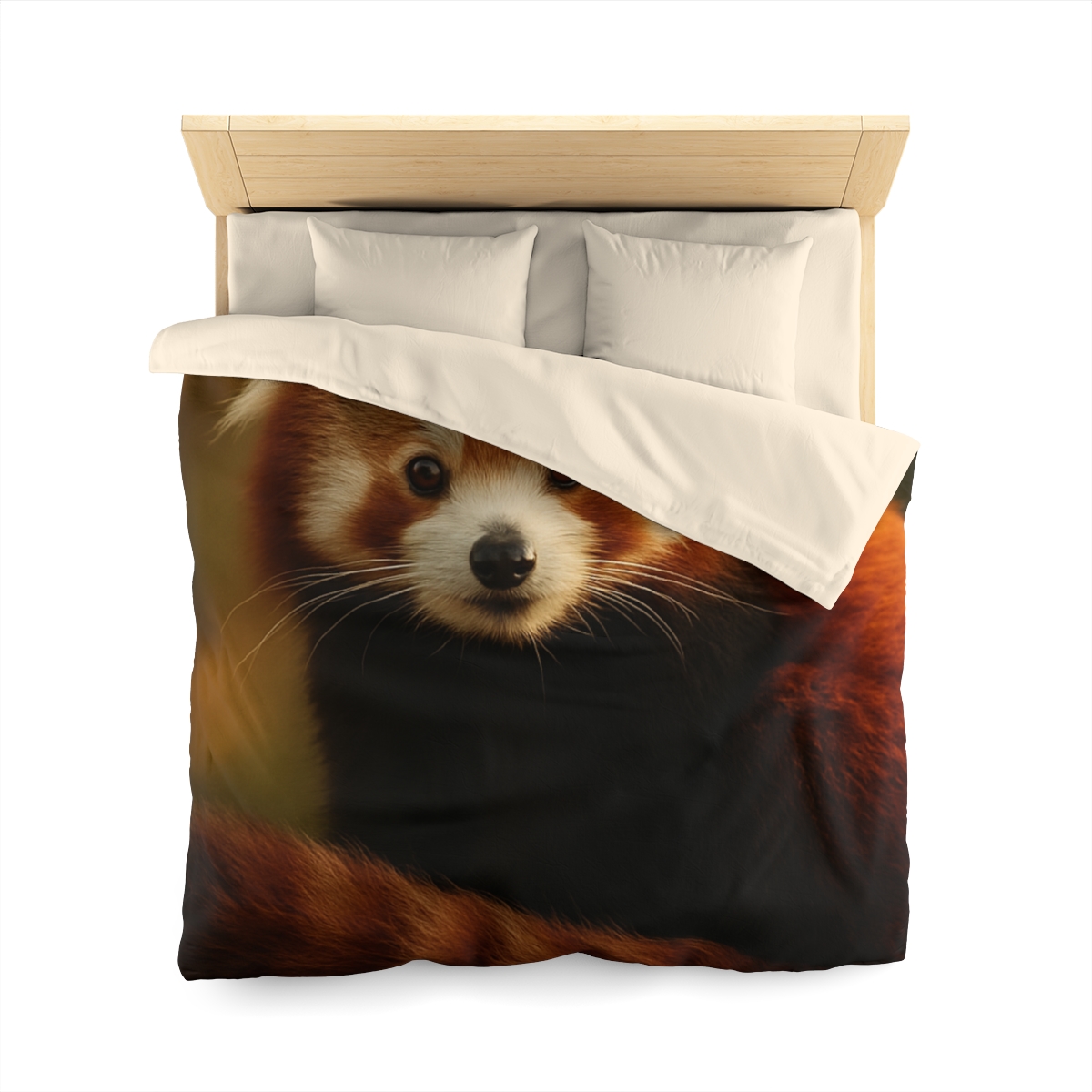 Crimson Whisper Red Panda personalized bedding duvets