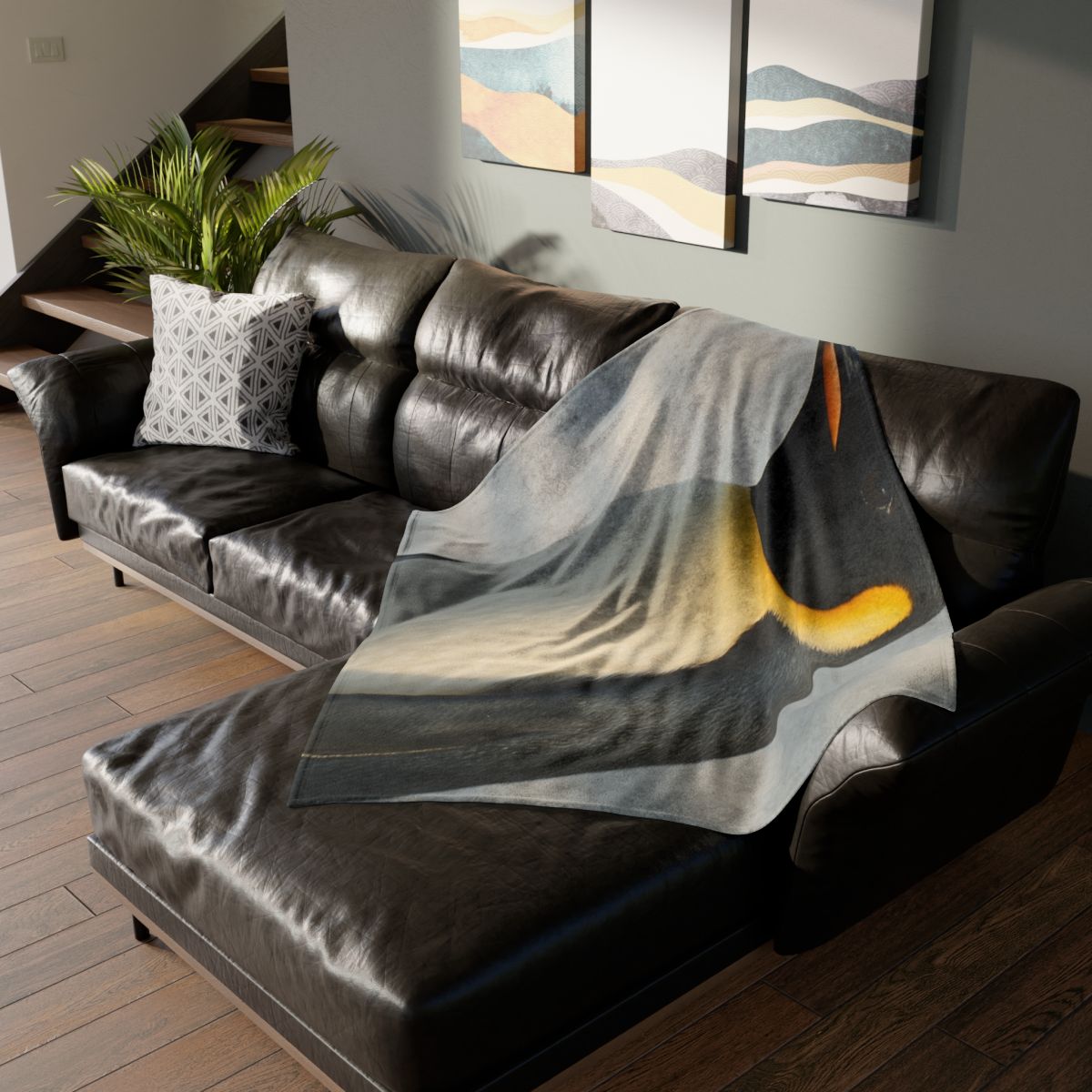 Aurora Drift Emperor Penguin personalized cozy blankets