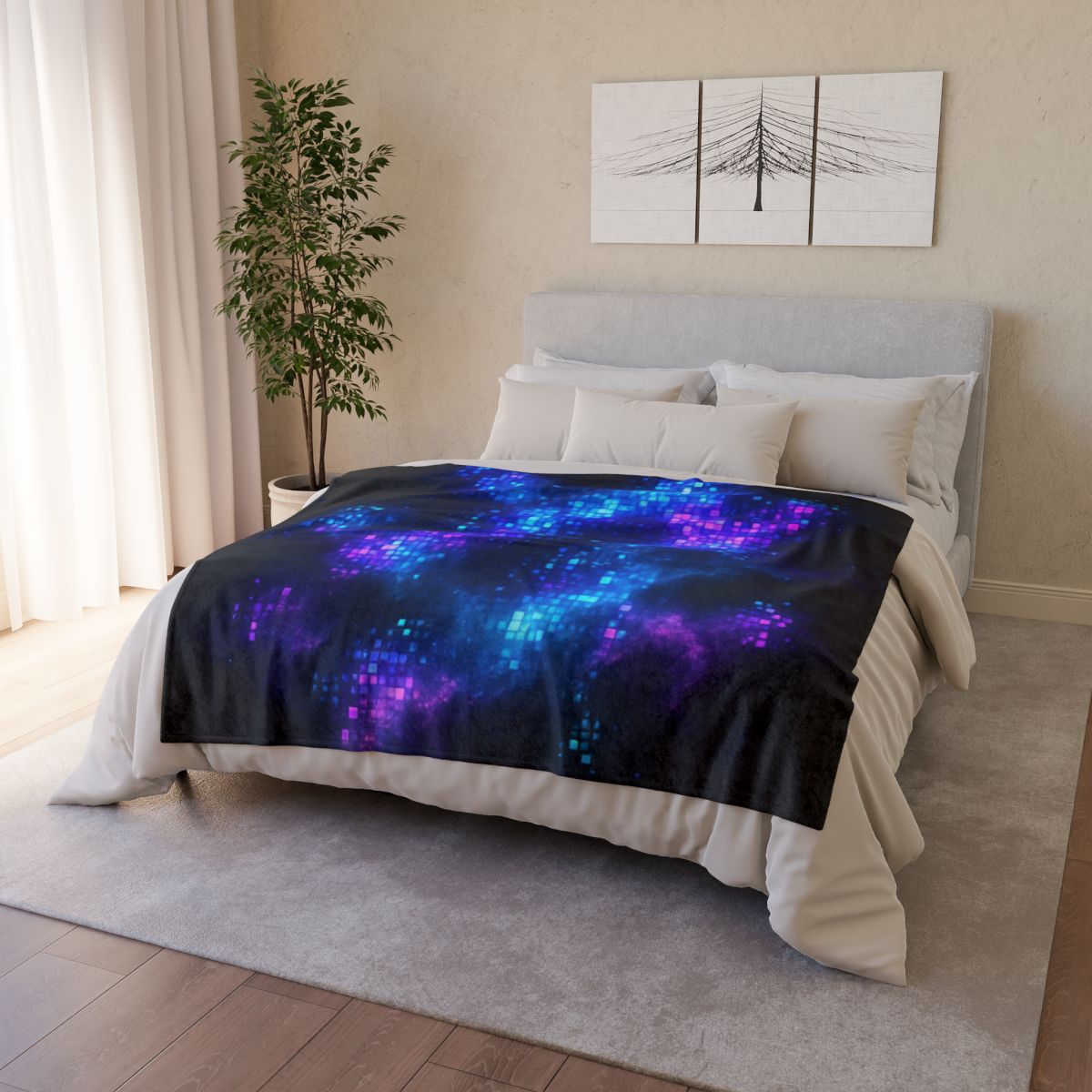 Quantum Nebula Mosaic stylish throw blankets