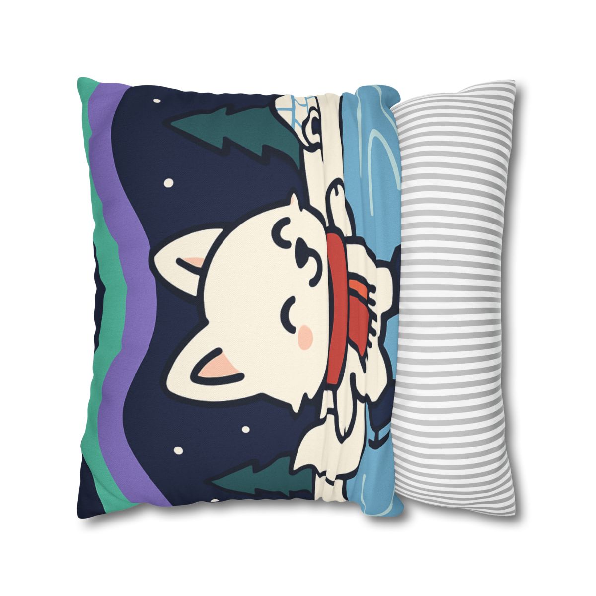Aurora Snow Fox Skate Night trendy patterned pillow cases
