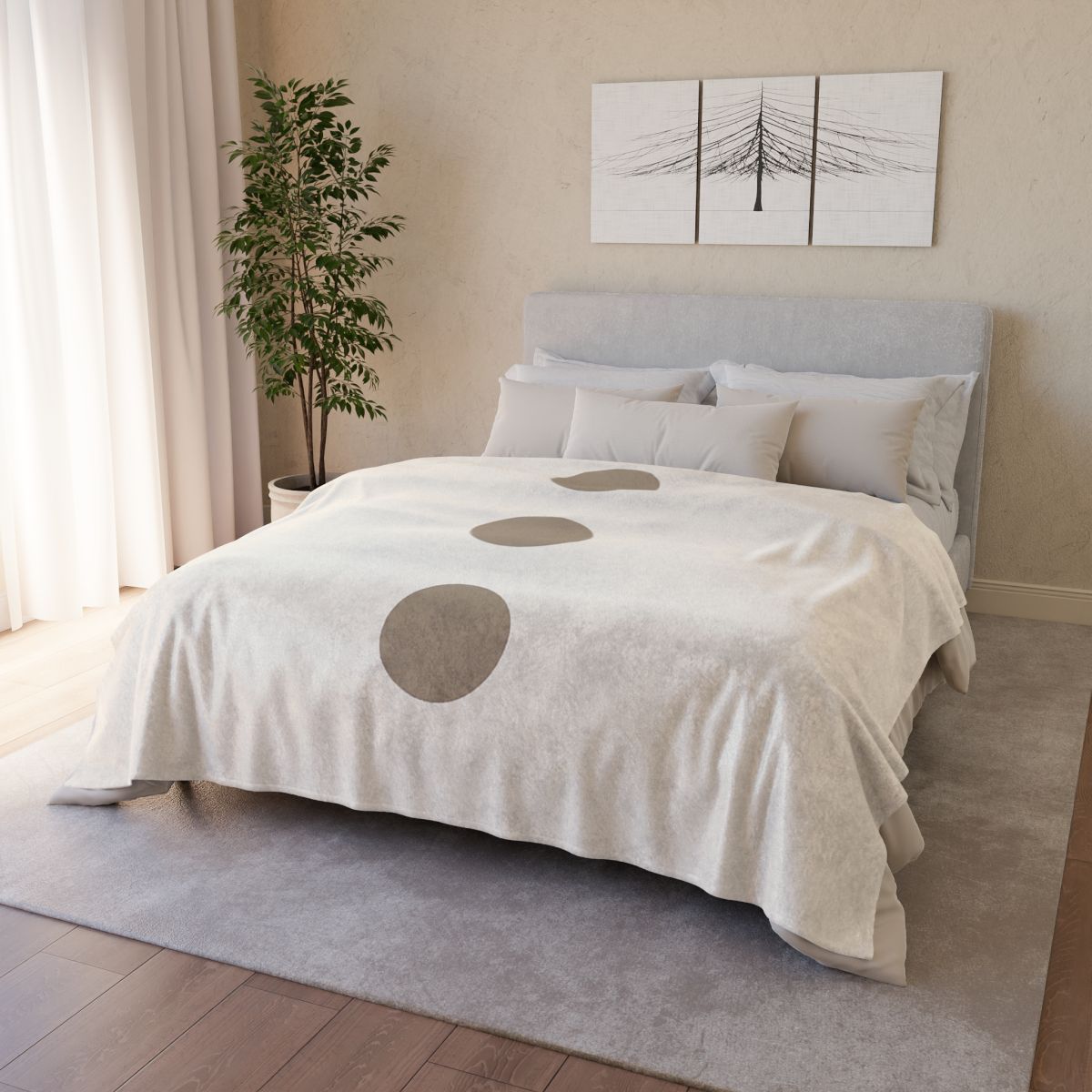 Offset Circle Ladder soft fleece blankets