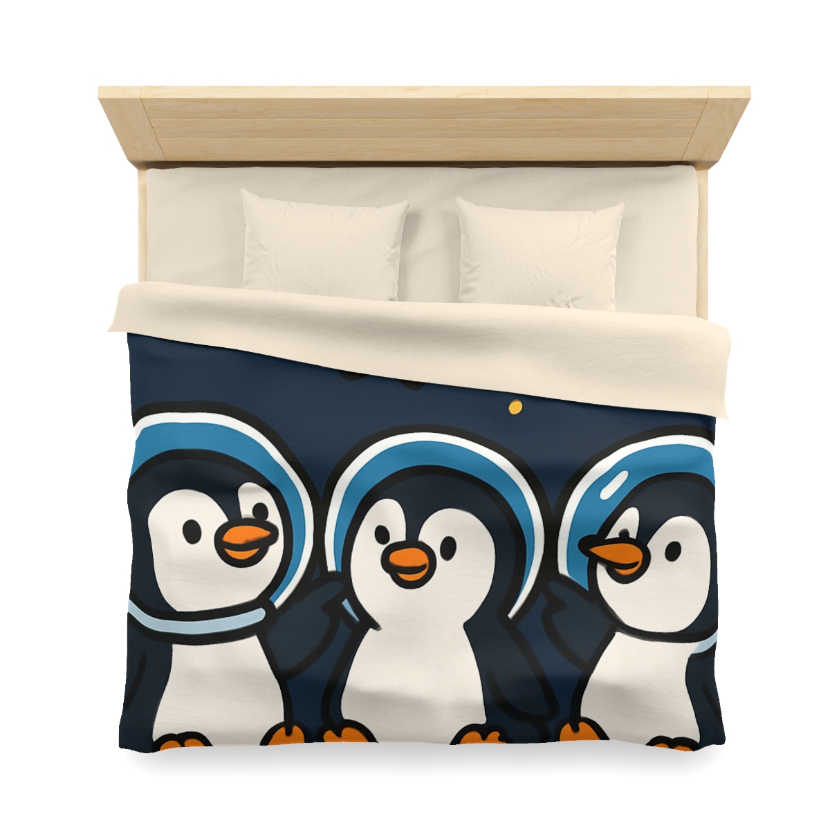 Stargazing Penguins On The Moon trendy bedroom duvets