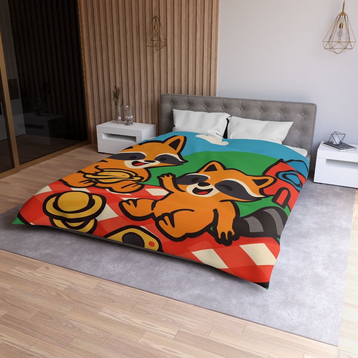 Rocket Racers Picnic designer printed duvets