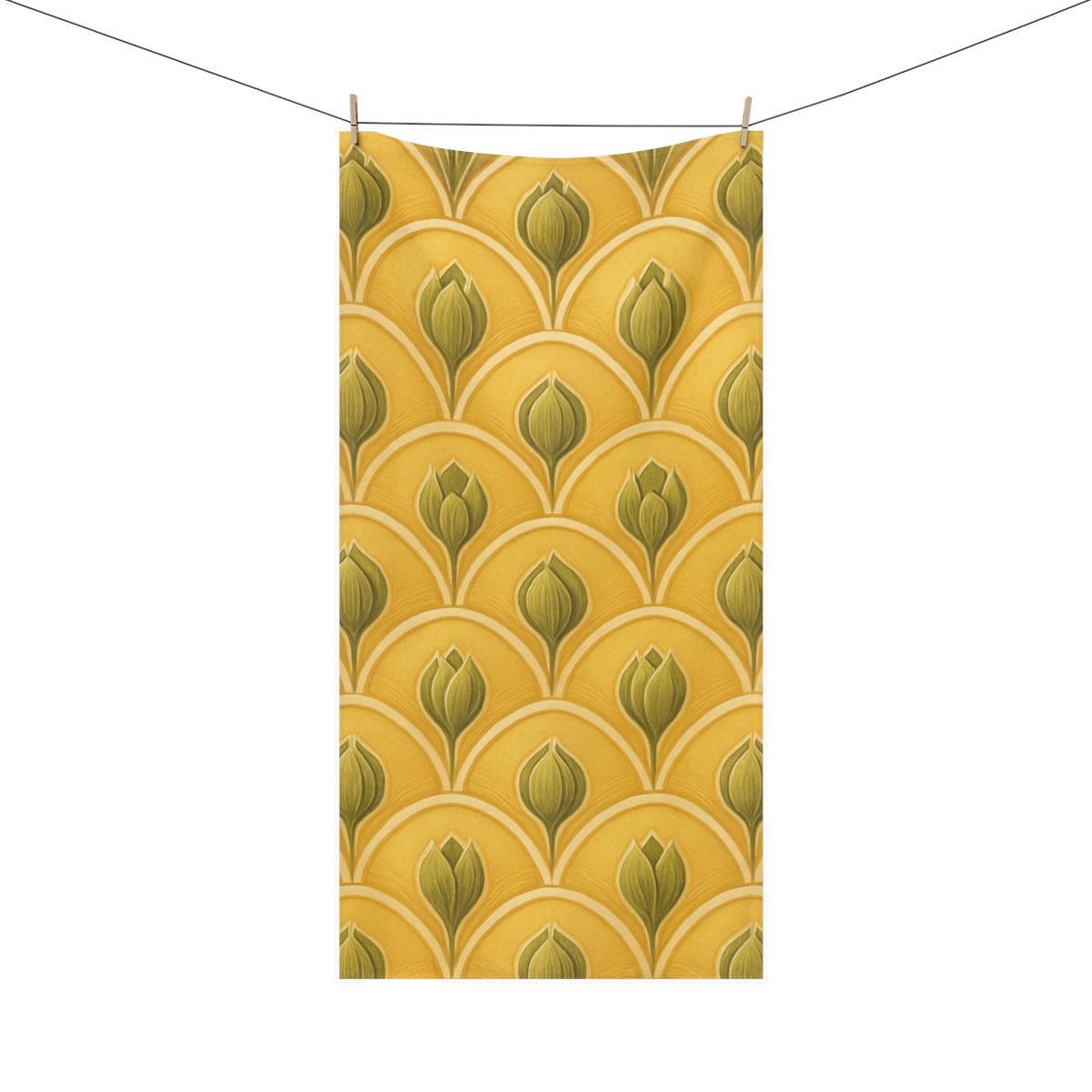 Bud Scale Tiled Waves soft cotton towels