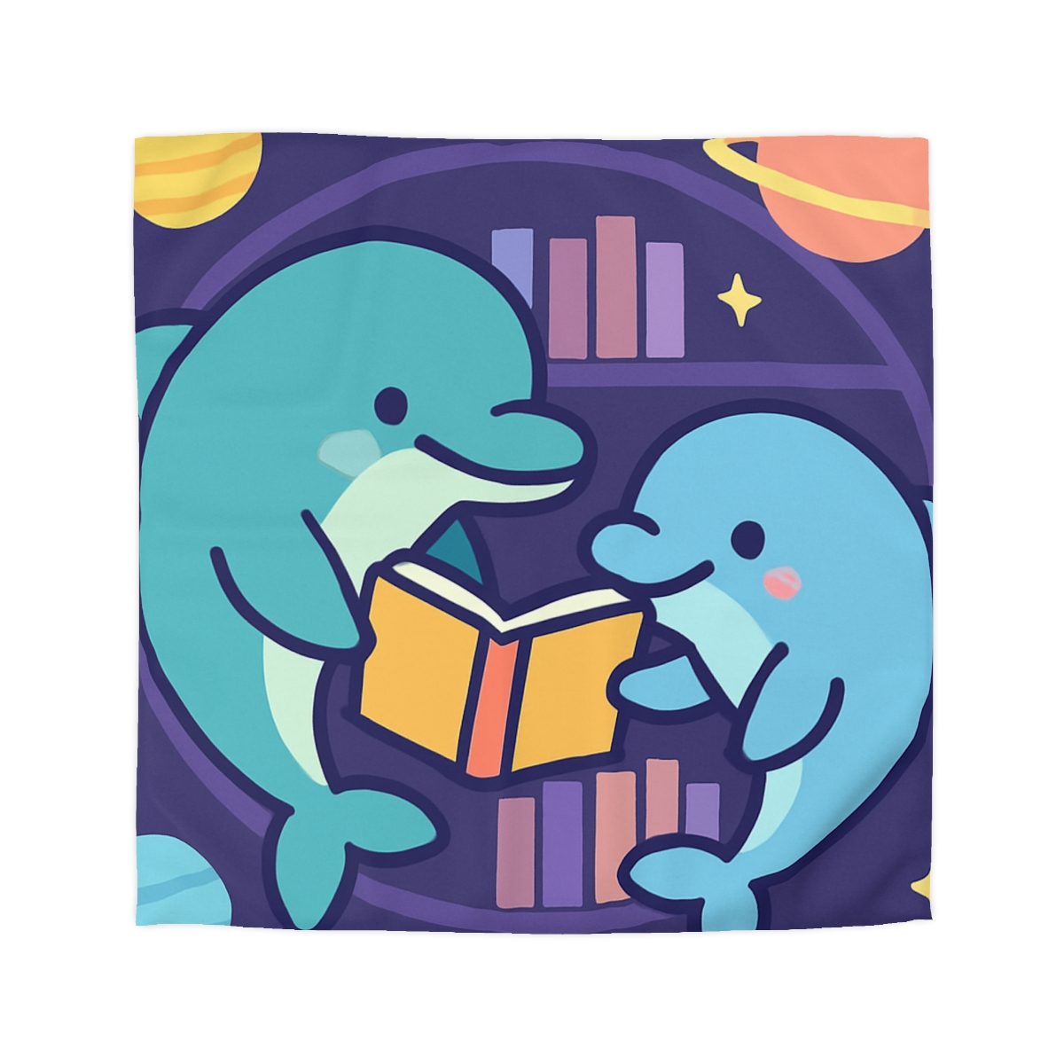 Nebula Library Dolphins personalized bedding duvets