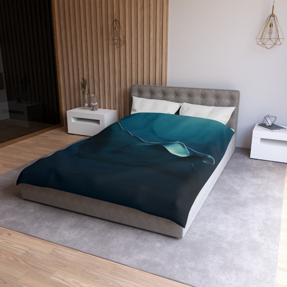 Starlit Glide Manta Ray stylish duvet covers