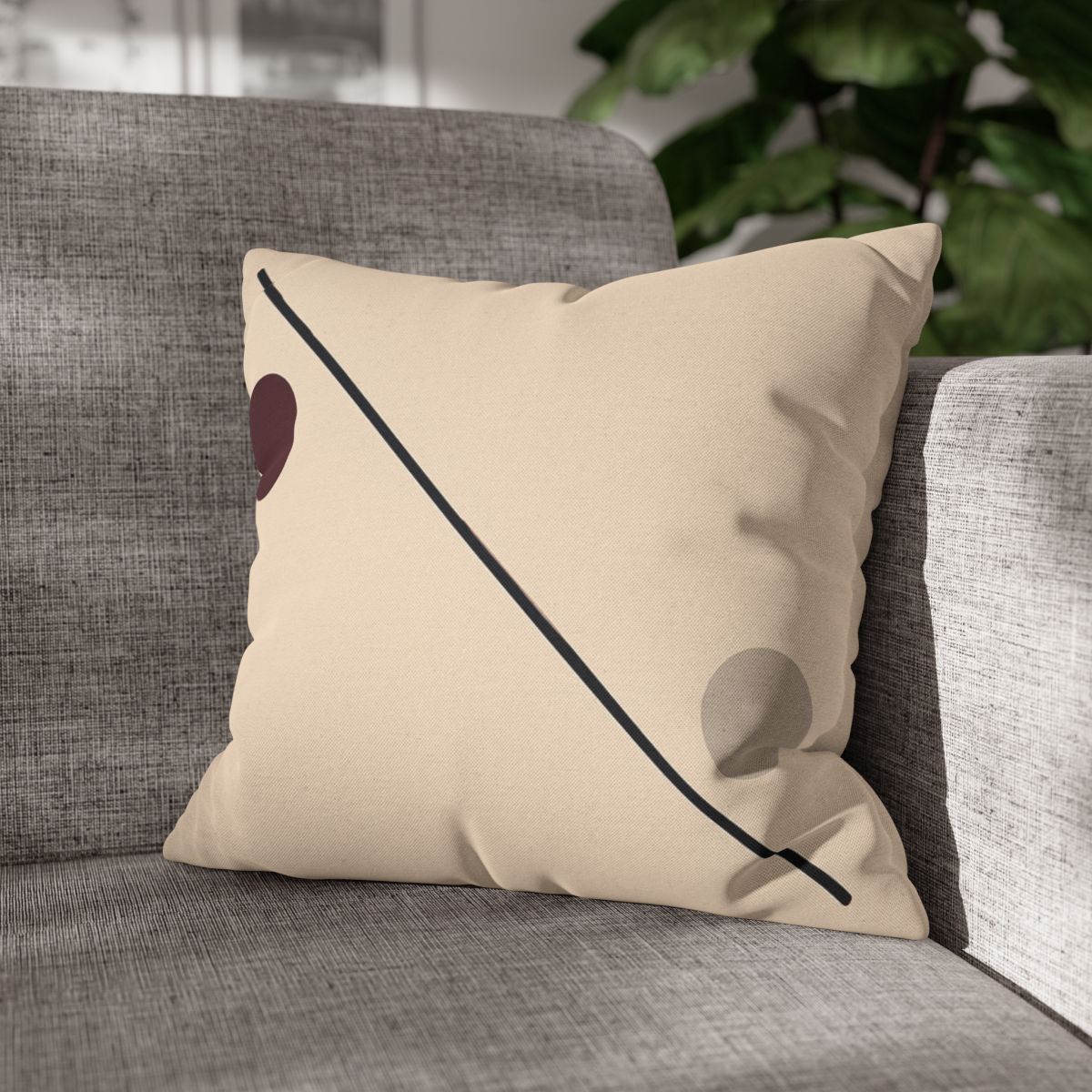 Diagonal Line And Twin Circles soft cotton pillow cases