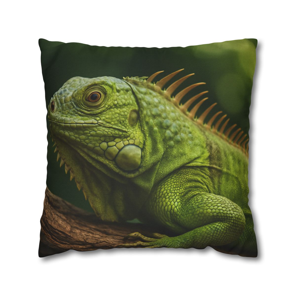 Verdant Gaze Green Iguana soft cotton pillow cases