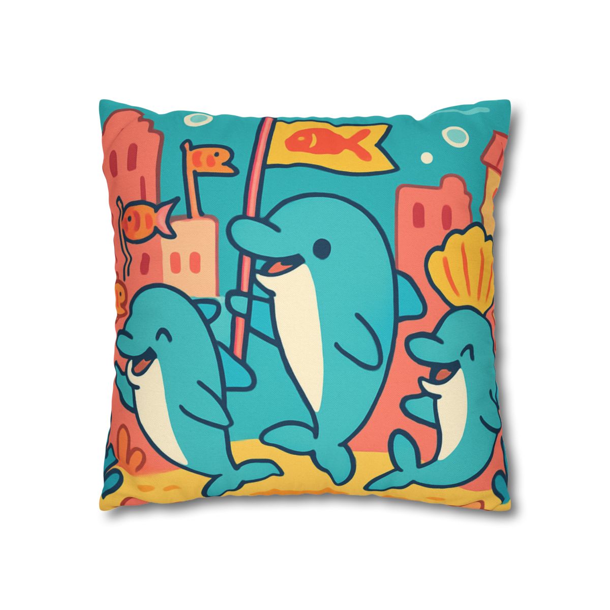 Coral City Dolphin Parade unique gift pillow cases
