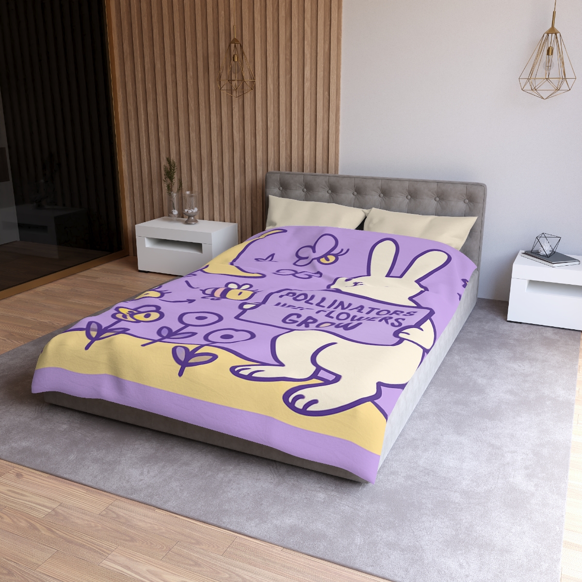 Moon Garden Pollinator Parade warm winter duvets