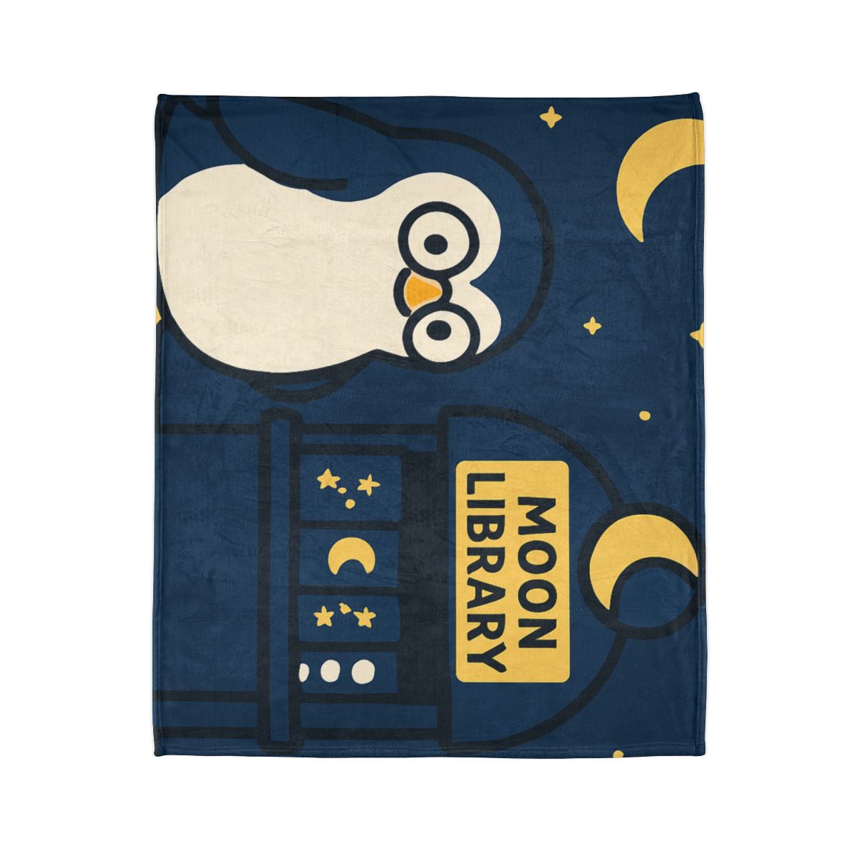 Moonlight Library Run By A Wise Penguin Astronomer personalized cozy blankets