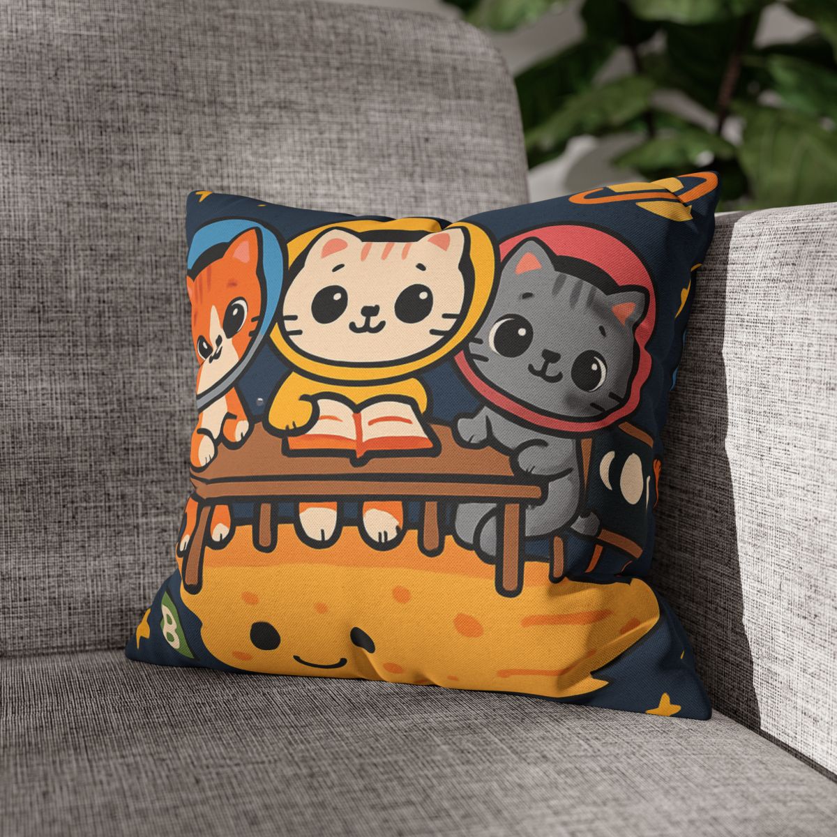 Comet Classroom With Curious Kittens custom pillow cases