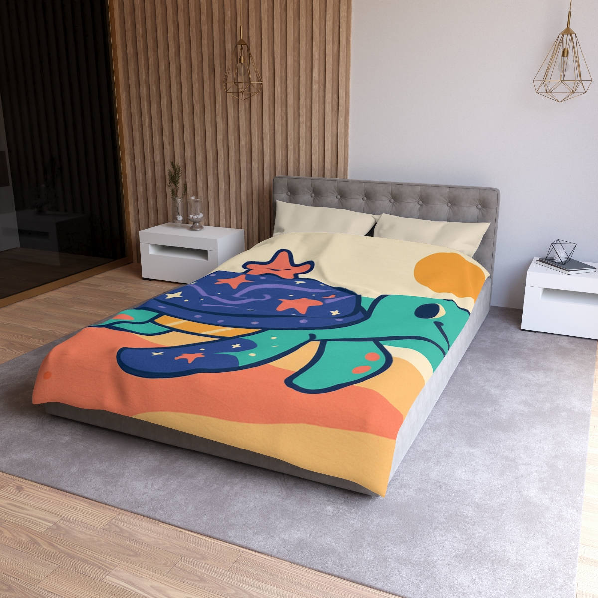 Galactic Seashell Turtle warm winter duvets