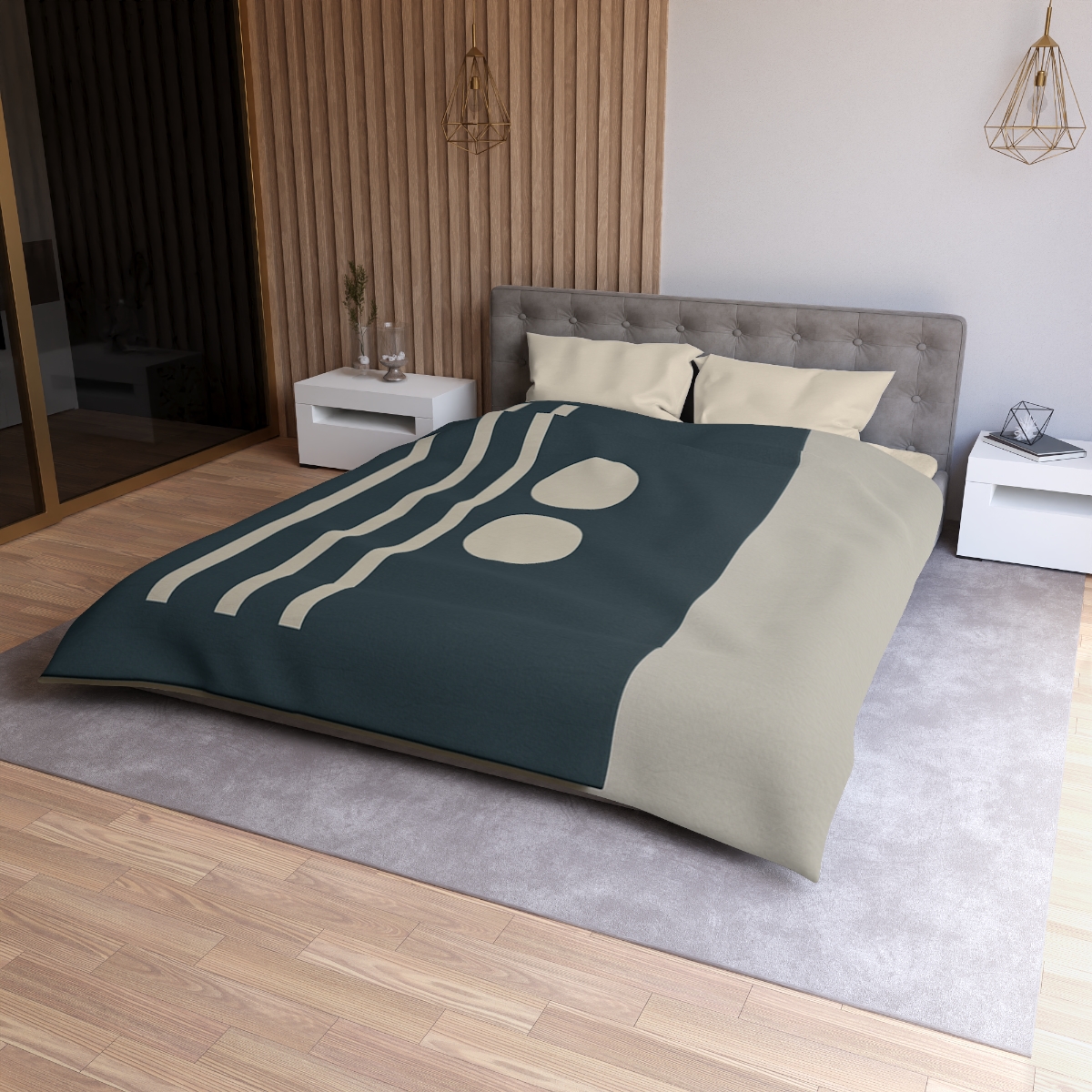 Negative Space Lattice designer printed duvets