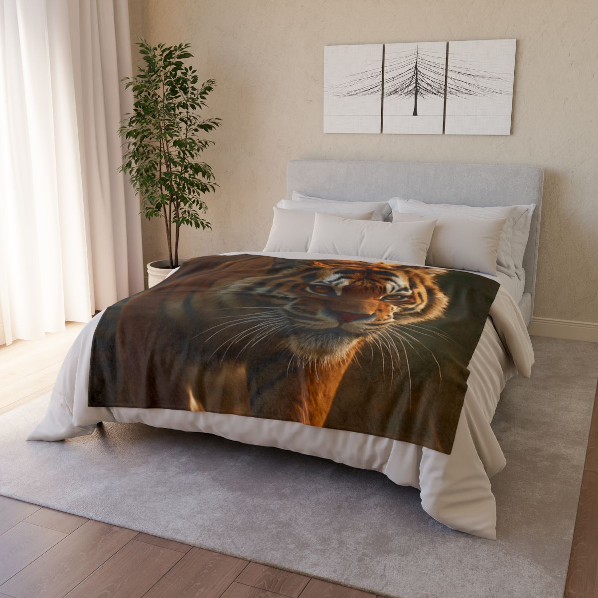 Forest Stalker Bengal Tiger personalized cozy blankets