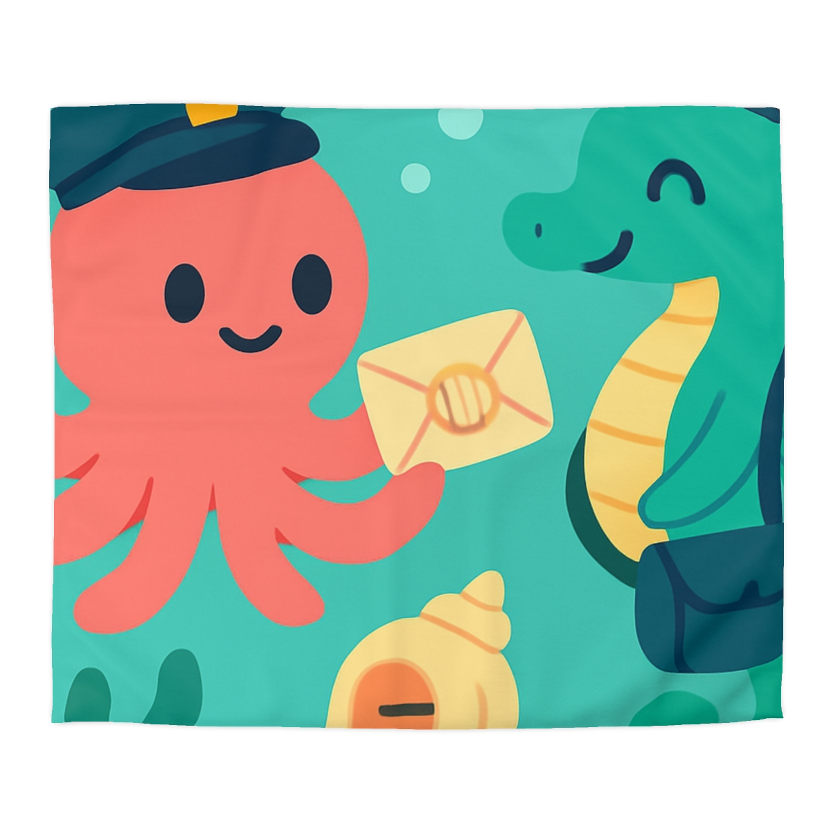 Glow Reef Post Office For Seahorse Mail personalized bedding duvets