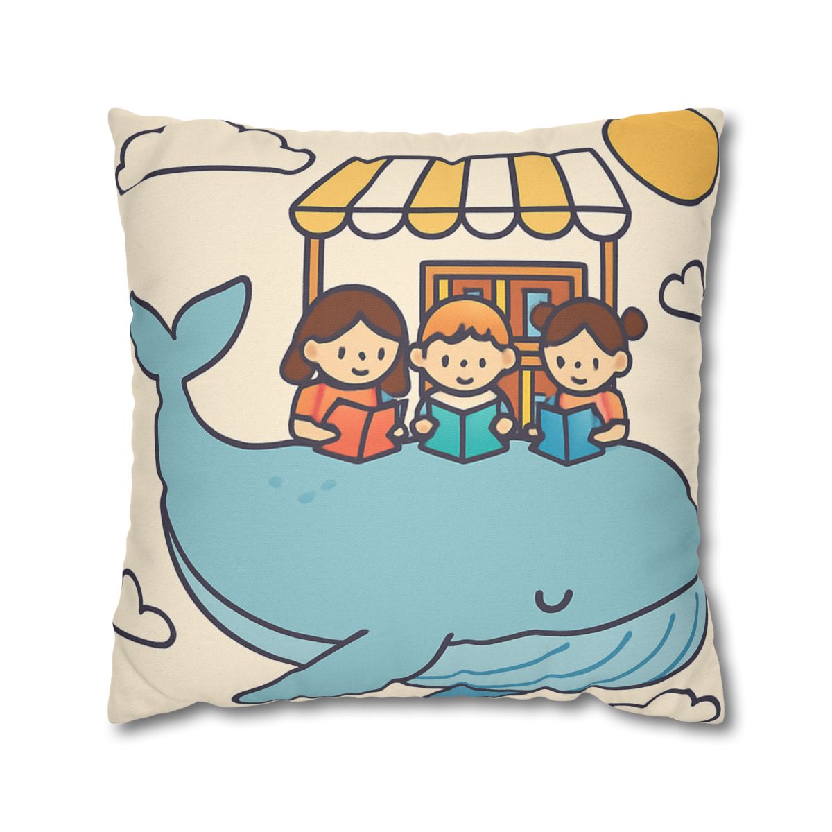 Sky Library On A Flying Whale personalized pillow covers