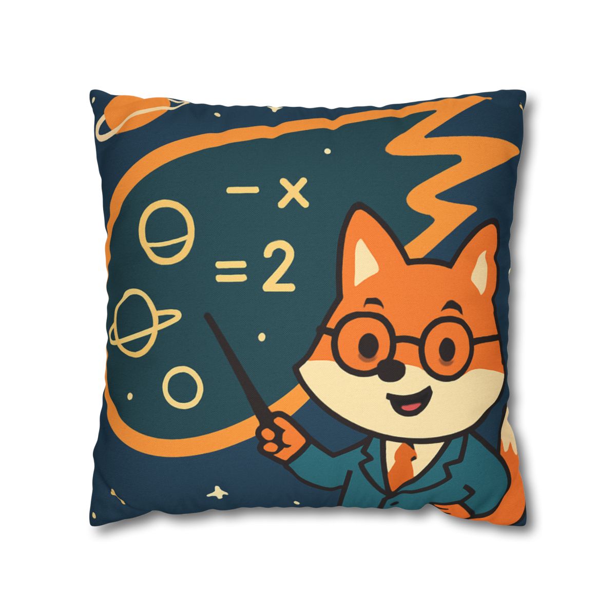 Comet Classroom With A Curious Fox designer print pillow cases