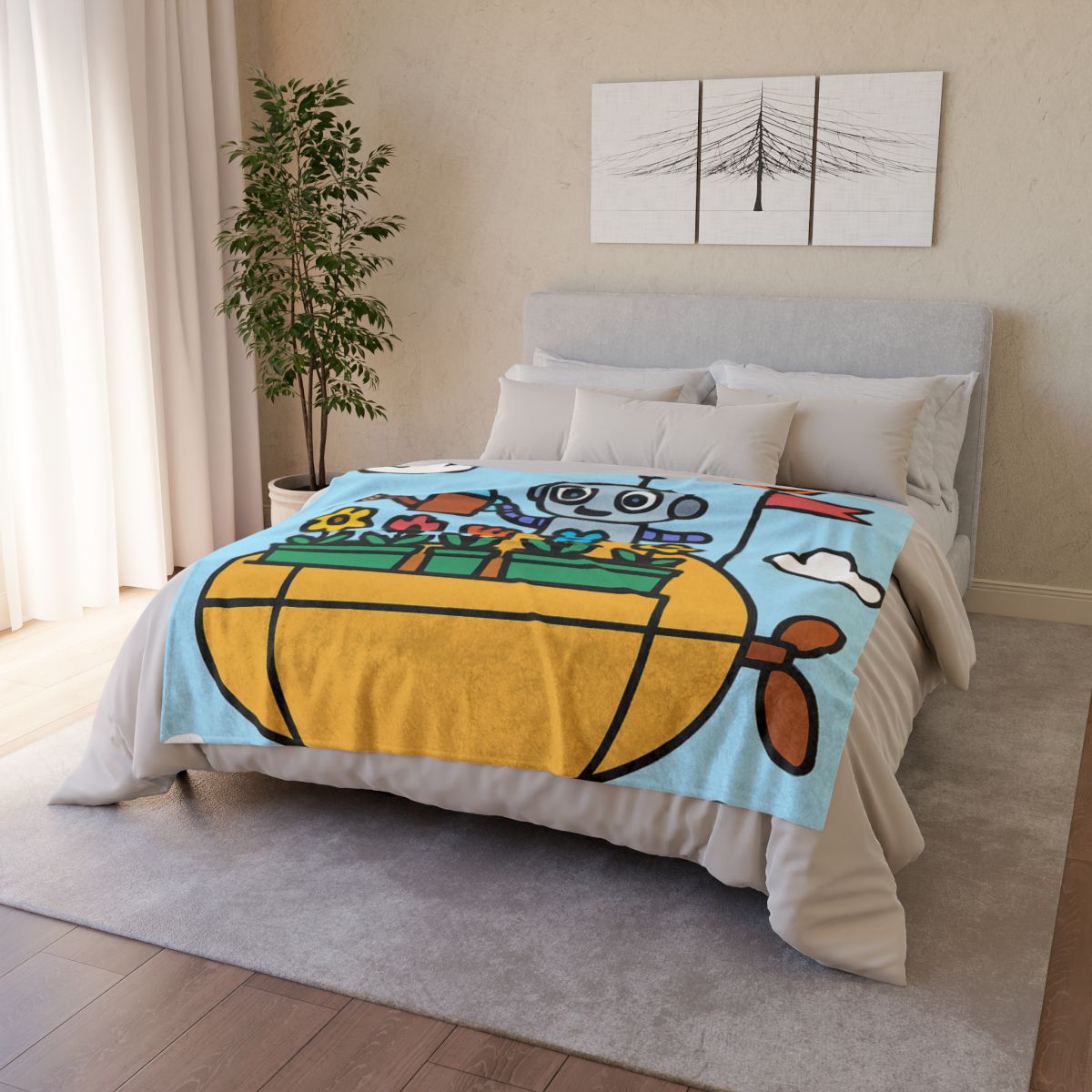 Sky Garden On A Friendly Airship decorative home blankets