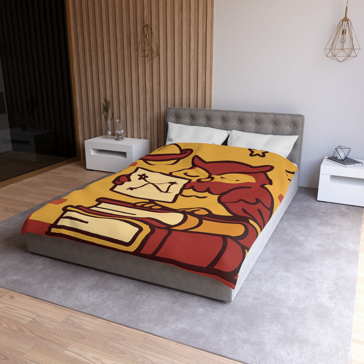 Cosmic Owl Library custom duvets