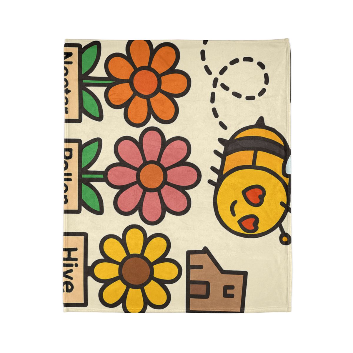 Robot Bee Pollination Map decorative home blankets
