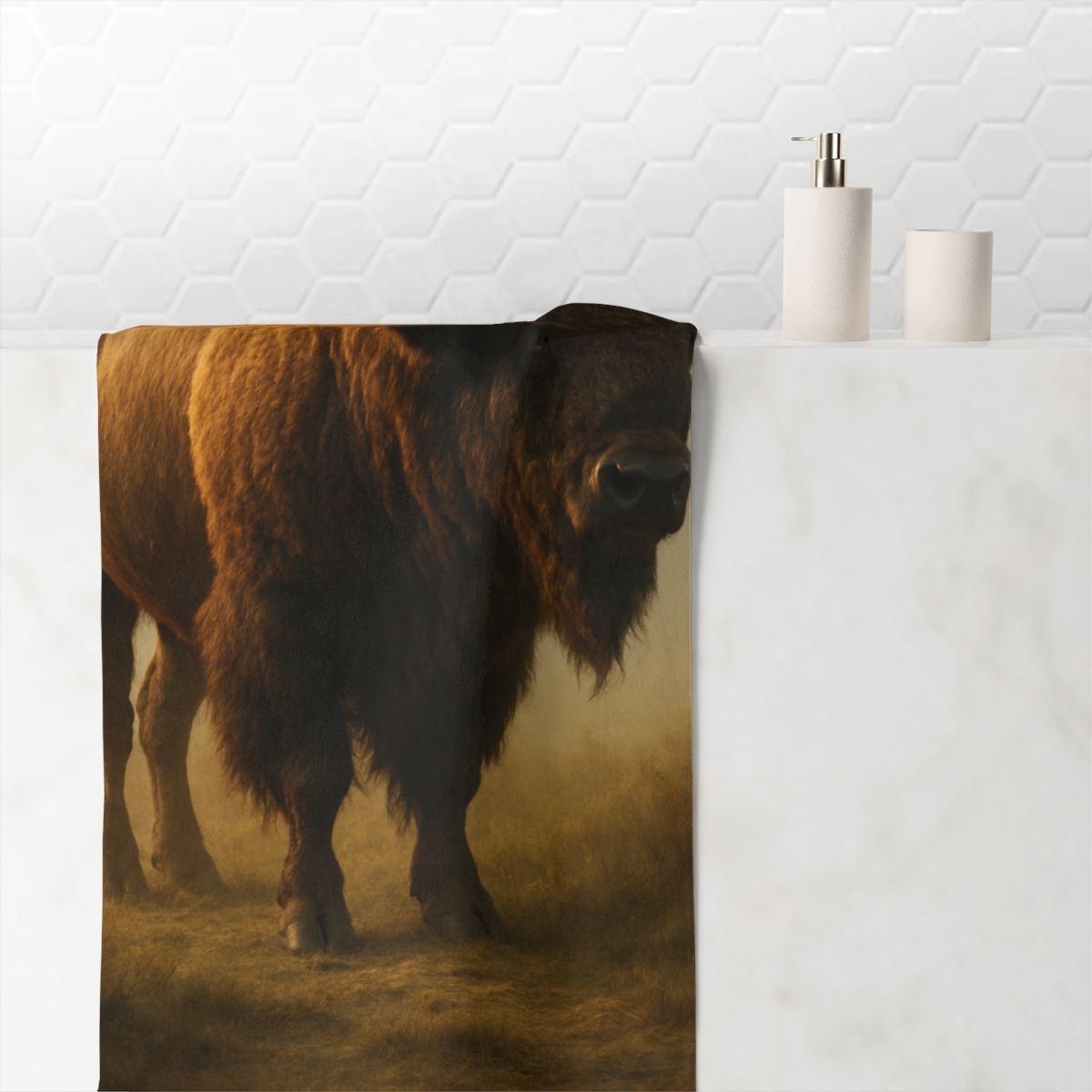 Misty Shadow Bison soft cotton towels
