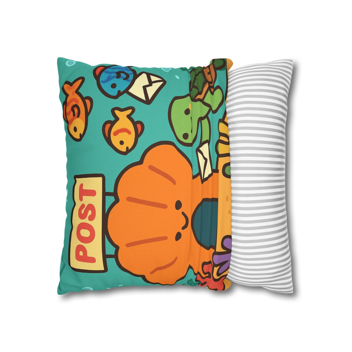 Coral Reef Post Office With Turtle Mail Carrier soft cotton pillow cases