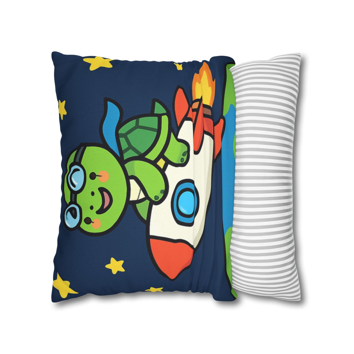 Rocket Riding Turtle To The Moon custom pillow cases