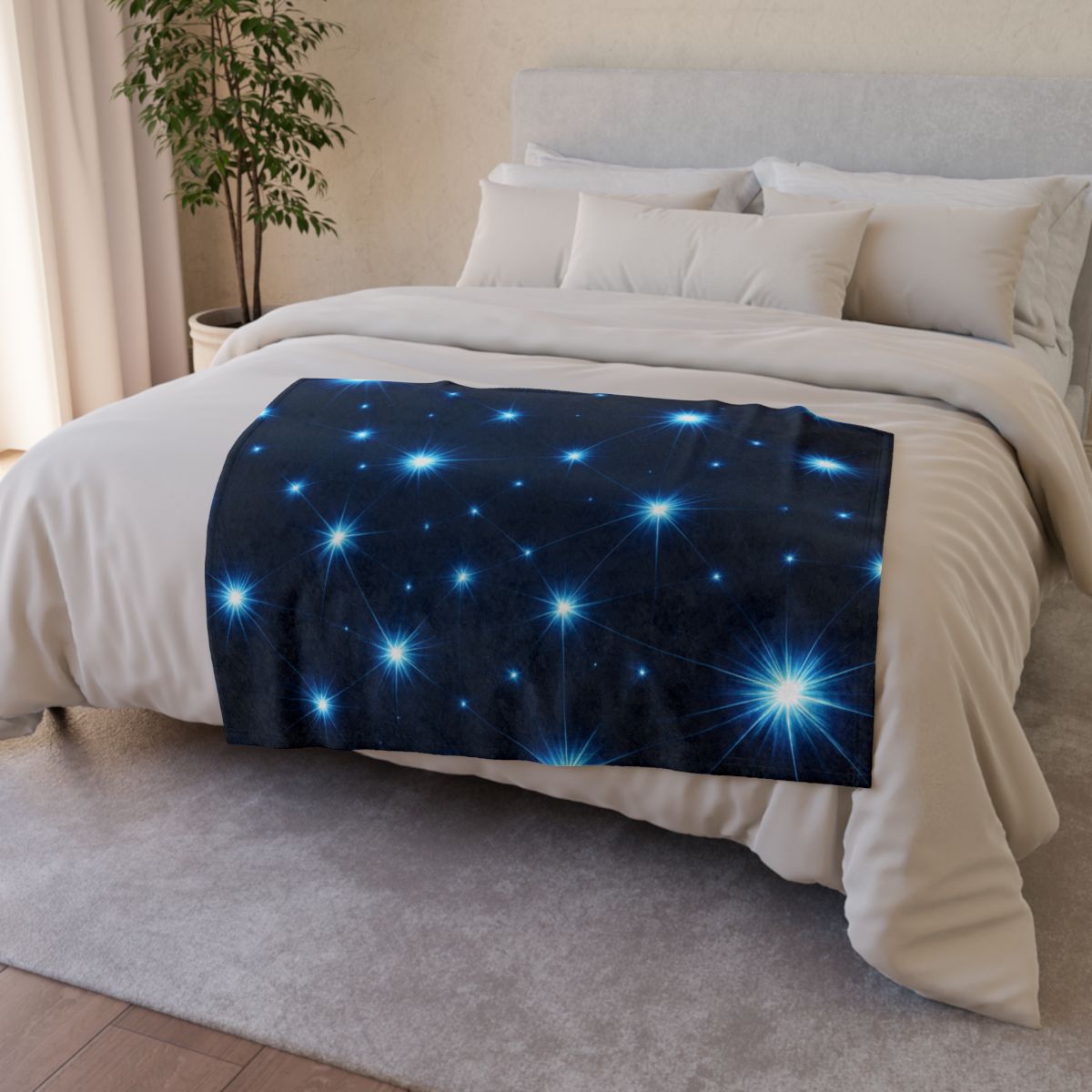 Photon Burst Constellation stylish throw blankets
