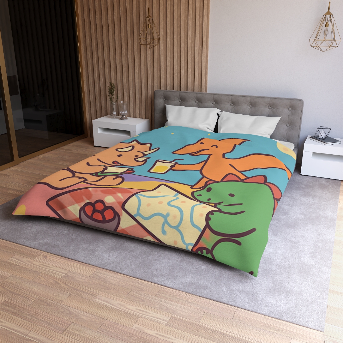 Planet Picnic With Dinosaurs duvets for gifts