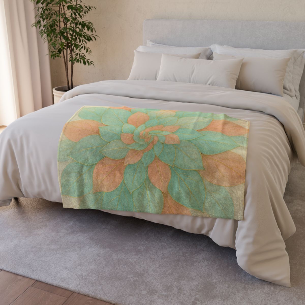 Petal Spiral Mosaic personalized cozy blankets