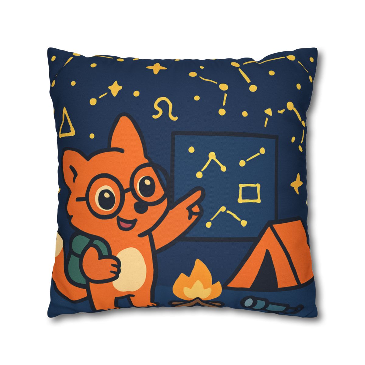 Constellation Camping With Fox Astronomer unique gift pillow cases