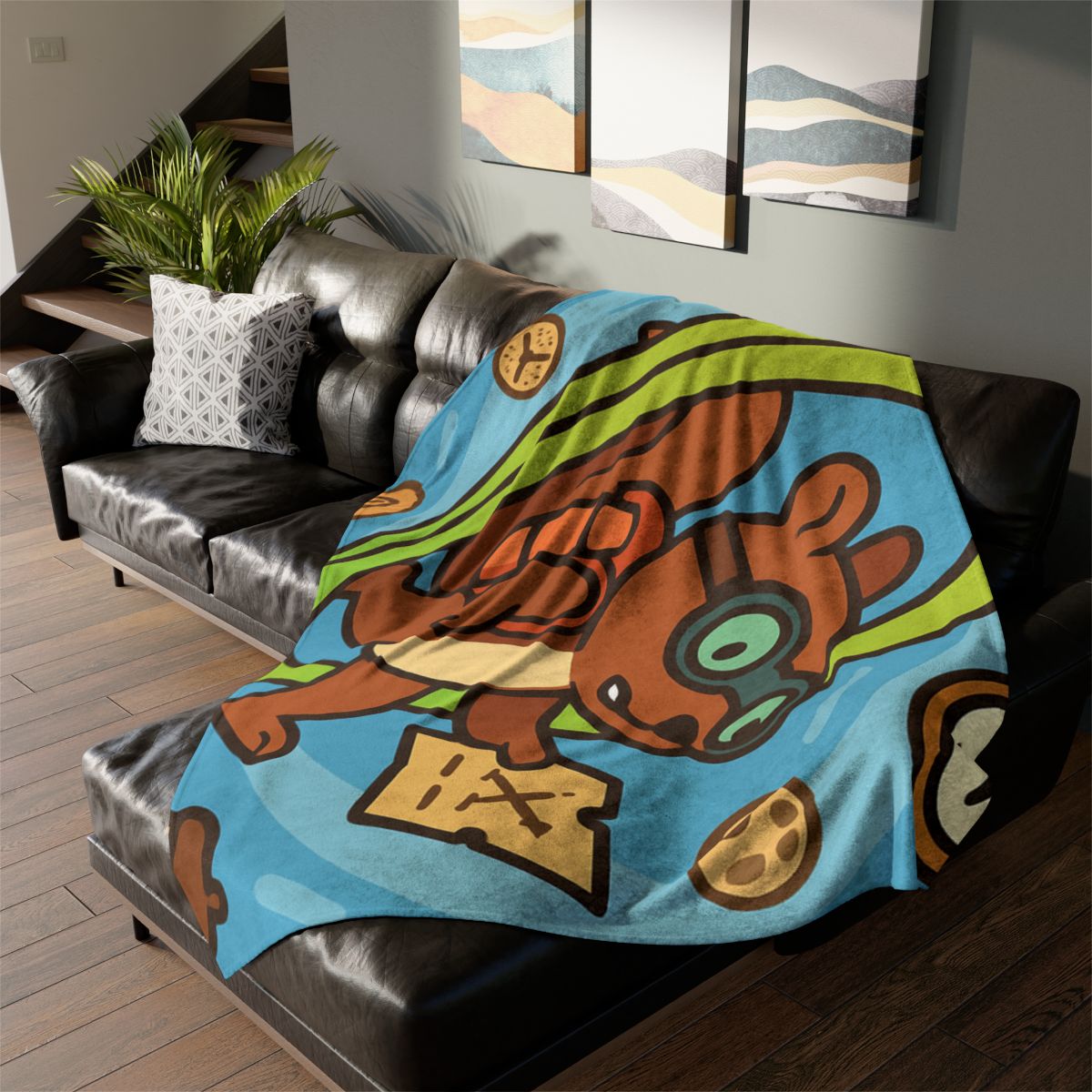 Time-Traveling Squirrel Explorer decorative home blankets