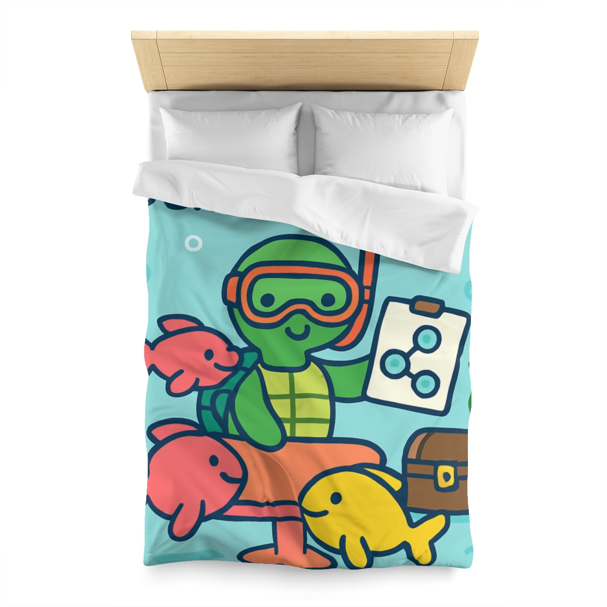 Coral Reef Science Club Turtle personalized bedding duvets