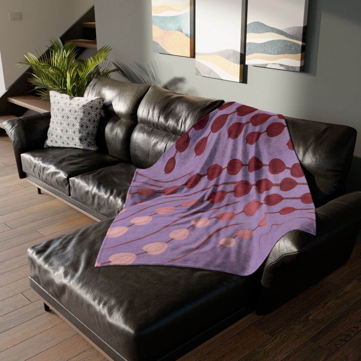 Spiral Bud Cascade designer printed blankets